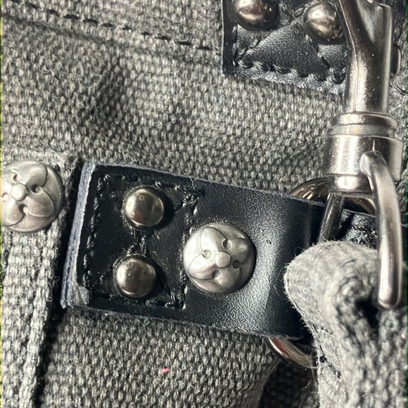 ROCK REVIVAL Aged Black Studded Denim Messenger Crossbody Laptop Bag NWT Unisex - Picture 6 of 9